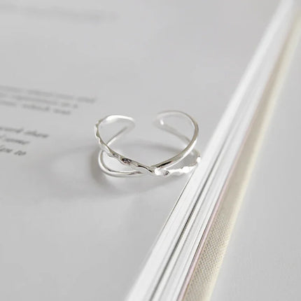 Verstelbare Dubbele Lijnen Ring - Elegant Lina Design