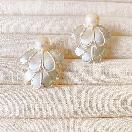 Lunara Earrings - Elegante Dubbele Bloemenontwerpen