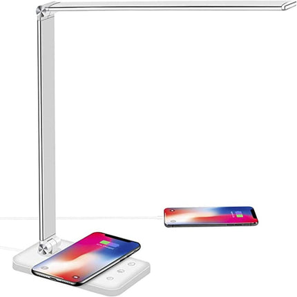 LED Bureaulamp - Tafellamp met USB Oplaadpoort, 5 Lichtstanden en Helderheidsniveaus