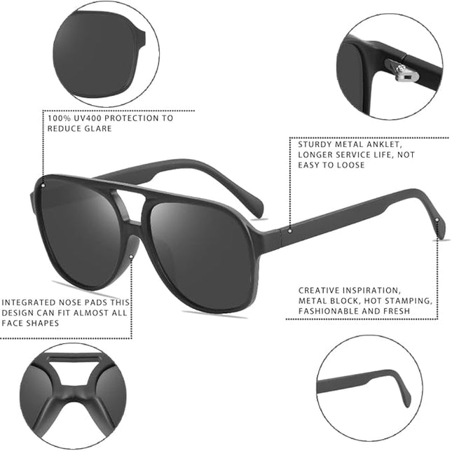 IndyShade - Retro Zonnebril met Aviator Stijl