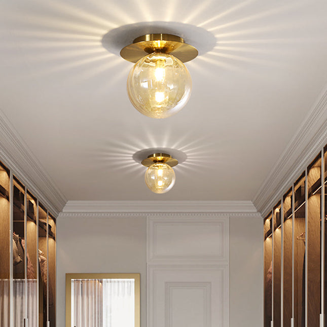EleganceGlow Plafondlamp - Goudgerookt Waterglas Design