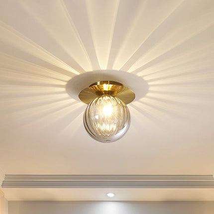 EleganceGlow Plafondlamp - Goudgerookt Waterglas Design