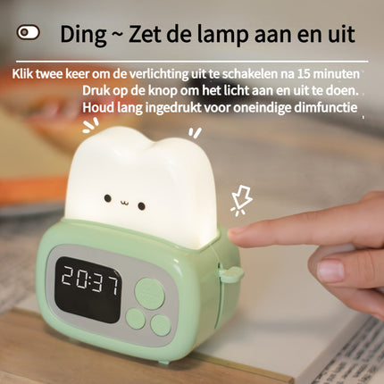 GlowBake Clock - Moderne LED Wekker met Oplaadbare USB