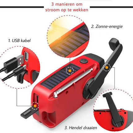 RescueReady - Compacte Noodradio met USB-oplading
