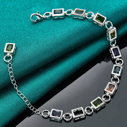 Luxe Meerkleurige Zirkoon Armband met Stralende Stenen