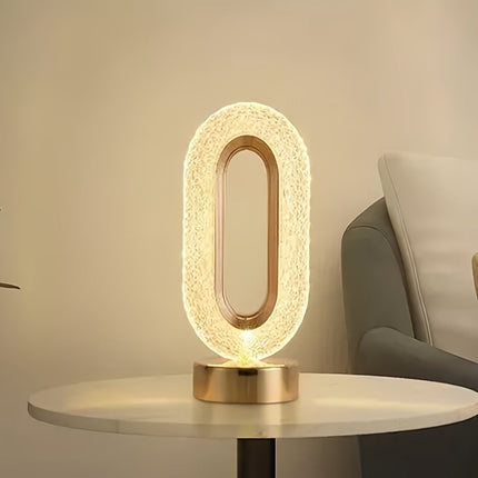 LuxeGlow – Elegante Ovale Kristallen Tafellamp