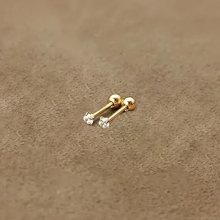 Lumen Sparkle - Tijdloze Titanium Zirkonia Oorknopjes