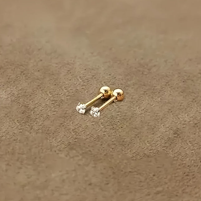 Lumen Sparkle - Tijdloze Titanium Zirkonia Oorknopjes