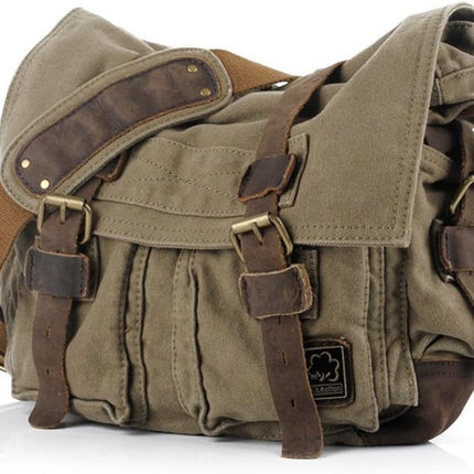 RetroCarry Bag – Vintage Canvas Schoudertas voor Laptops