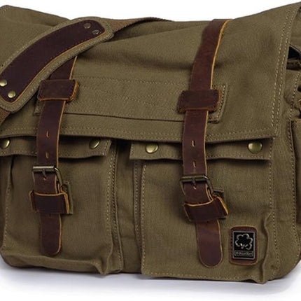 RetroCarry Bag – Vintage Canvas Schoudertas voor Laptops