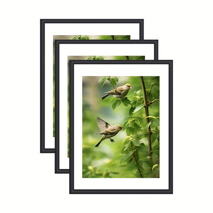 GalleryFrame – Set van 3 Zwarte Fotolijsten voor Wanden en Tafels