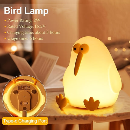 KiwiGlow Lamp - Schattige Kiwi LED Nachtlamp