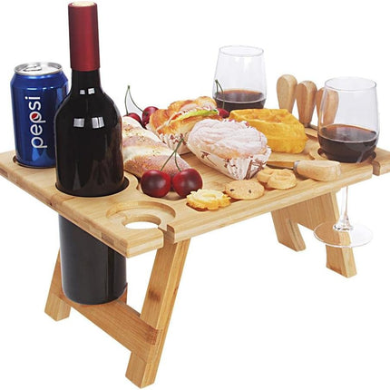 WoodenWine RackTable - Stijlvolle Draagbare Wijnopslag