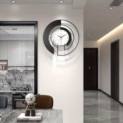 GeoClock - Elegante Zwarte Geometrische Muurklok