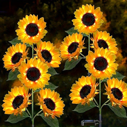 SolarBloom Light – Zonnebloem LED Tuinlamp 3 Koppen
