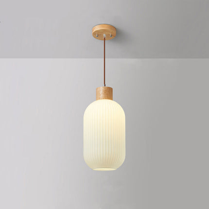 VintageLight - Stijlvolle Houten en Glazen Hanglamp