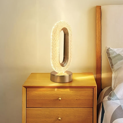 LuxeGlow – Elegante Ovale Kristallen Tafellamp