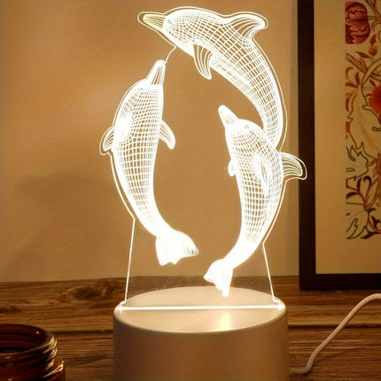 GeoDolphin - Trendy 3D Illusie Tafelverlichting