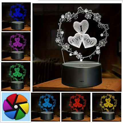 IllusionGlow - 3D Love Hart Nachtlamp