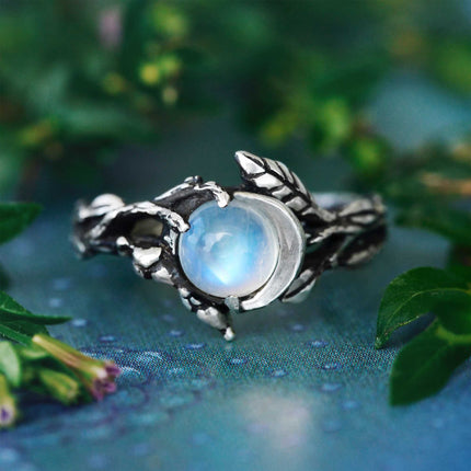 Elegante Iris Maansteen Statement Ring - Maak een Gedurfde Impressie