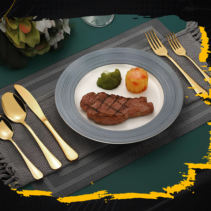 GlamourCutlery - Luxe Champagne Gouden Bestekset voor Feestelijke Diner