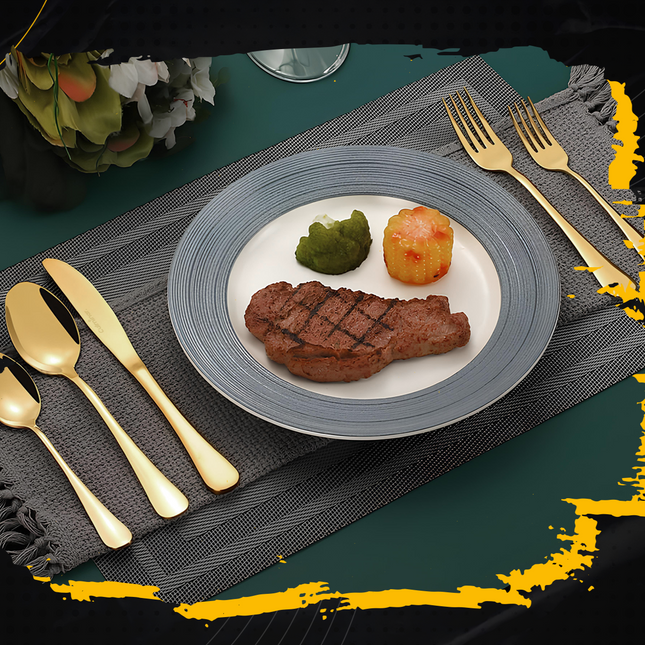 GlamourCutlery - Luxe Champagne Gouden Bestekset voor Feestelijke Diner