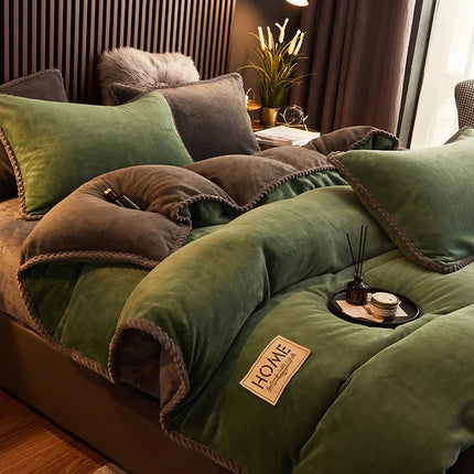 PlushHaven Luxe Fluweel Dekbedovertrekset – Kingsize Warmte & Comfort