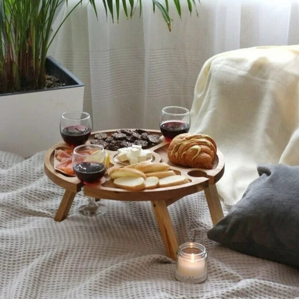 WineNest - Stijlvolle Opvouwbare Picknicktafel voor Wijn