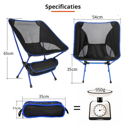 MoonFold Chair - Compacte Opvouwbare Stoel voor Buiten