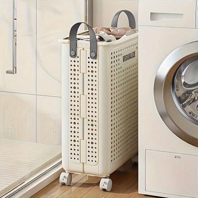 Efficiënt – Opvouwbare Wasmand met Wieltjes voor Gemakkelijk Transport