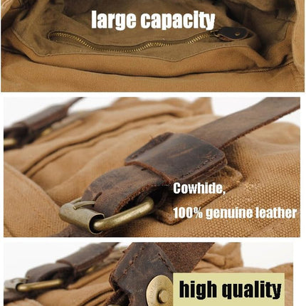 RetroCarry Bag – Vintage Canvas Schoudertas voor Laptops