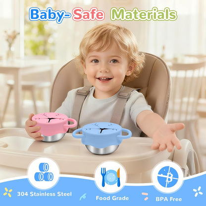 PandaEar Stainless Steel Toddler Snack Containers (2-Pack)