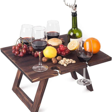 WoodenWine RackTable - Stijlvolle Draagbare Wijnopslag