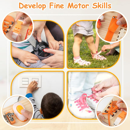 Creatief Houten Activiteitenbord voor Kinderen - Speel & Leer