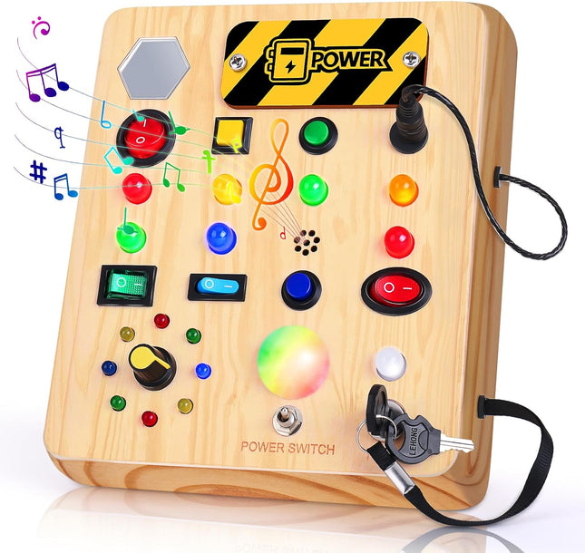 Montessori Peuter Busy Bord met Muziek - Voor peuters met muziek en licht