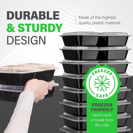 PrepMaster - Bento Dozen 3 Compartimenten 900ml (20 stuks)