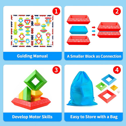 Multifunctionele Montessori Blokken - Stimuleer Creativiteit voor Kinderen