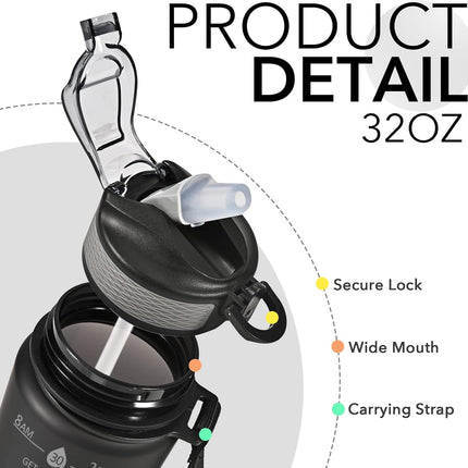 HydraBoost – Trendy Motivational Drinkfles 900ml