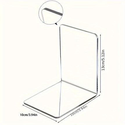 ClearView - Elegante L-vormige Boekenstandaard van Acryl