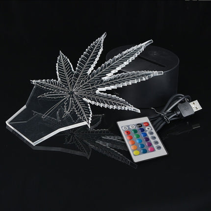 HempGlow - 3D Acryl Tafellamp Nachtverlichting