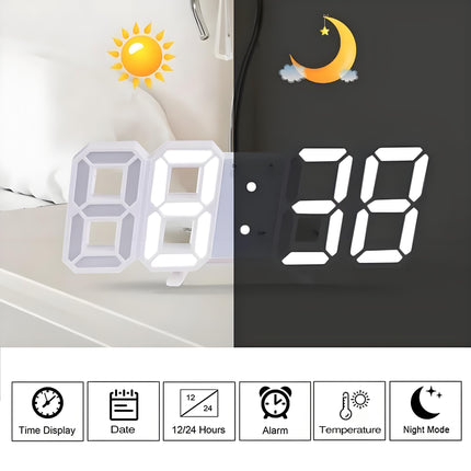 DigiTime Clock – LED 3D Klok met Kalender & Temperatuur