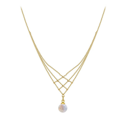 PearlGlow Necklace - Elegante Geweven Sieraad