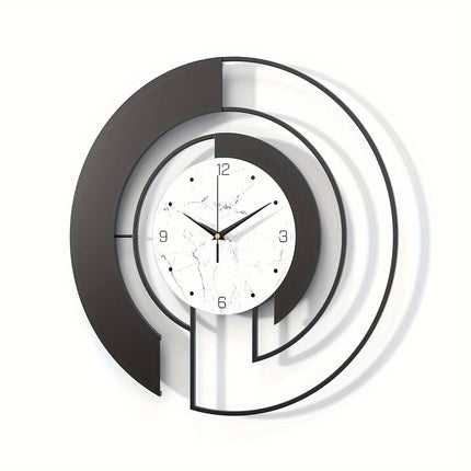 GeoClock - Elegante Zwarte Geometrische Muurklok