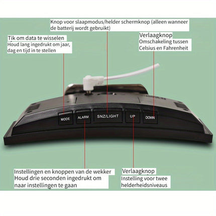 SmartClock - Slimme LED Wekker met USB-Functie
