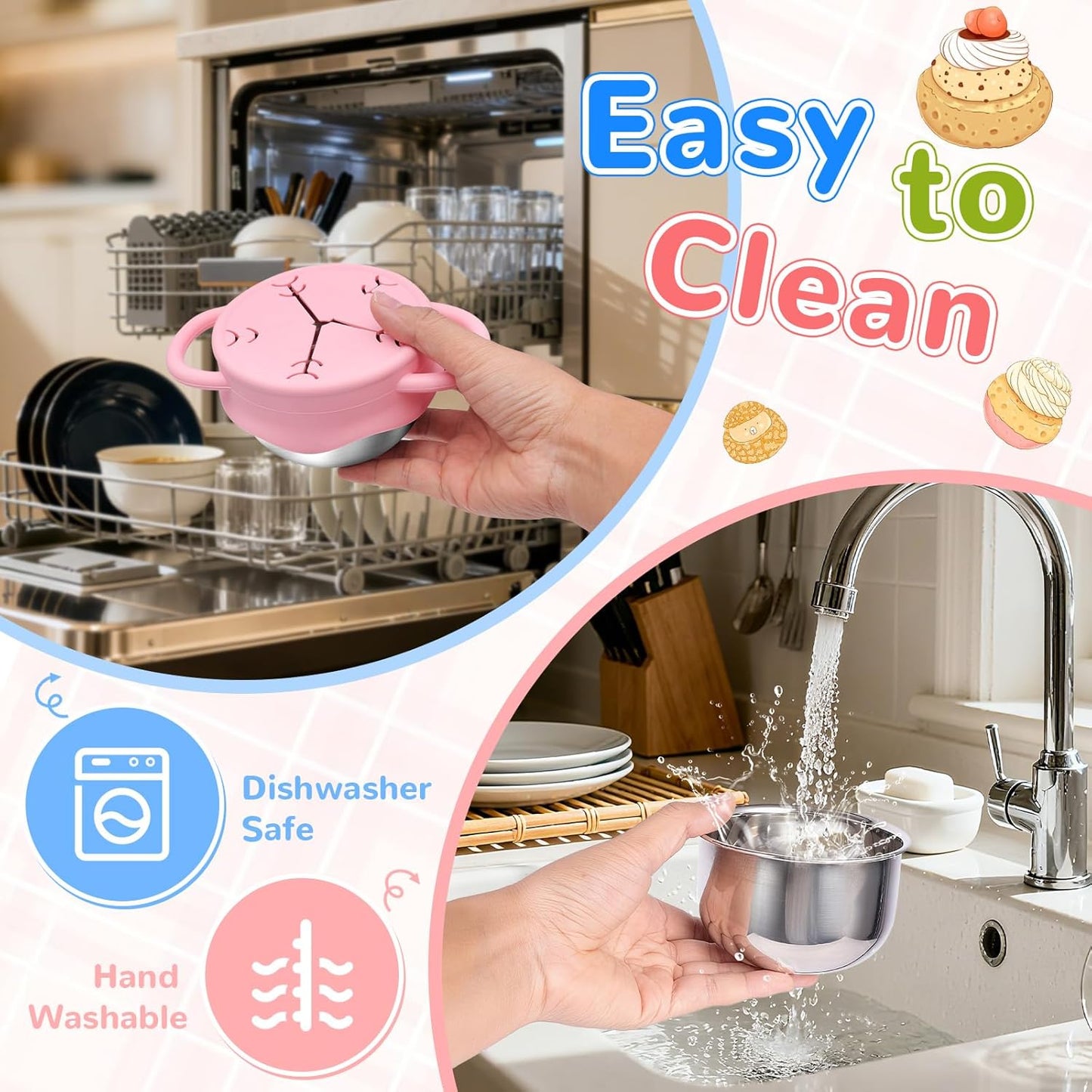 PandaEar Stainless Steel Toddler Snack Containers (2-Pack)