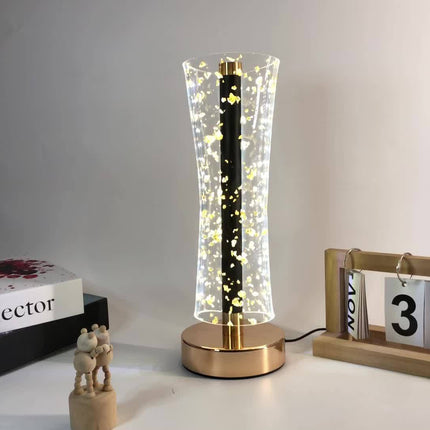 RadiantGlow Lamp - Luxe Acryl Tafellamp met Gouden Accenten