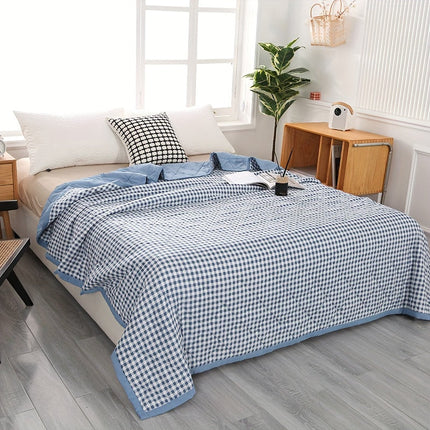 Elegante Preppy Plaid Zomerdeken voor Koele Nachten