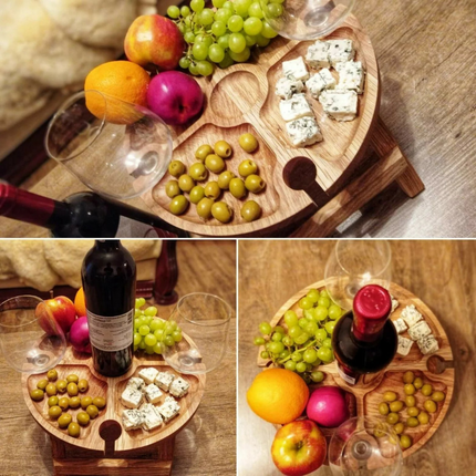 WineNest - Stijlvolle Opvouwbare Picknicktafel voor Wijn