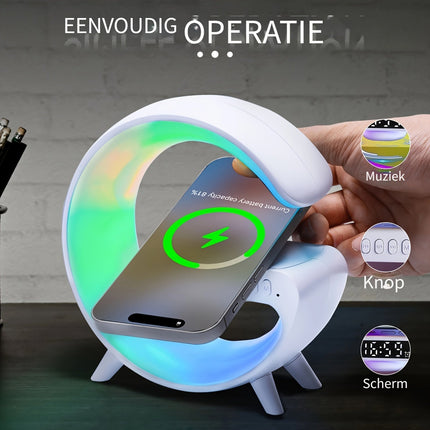 SlimLamp - Minimalistische Tafellamp met Wekker en Opladen