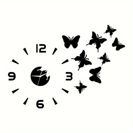 AcrylicButterfly - Luxe 3D Vlinder Spiegelklok